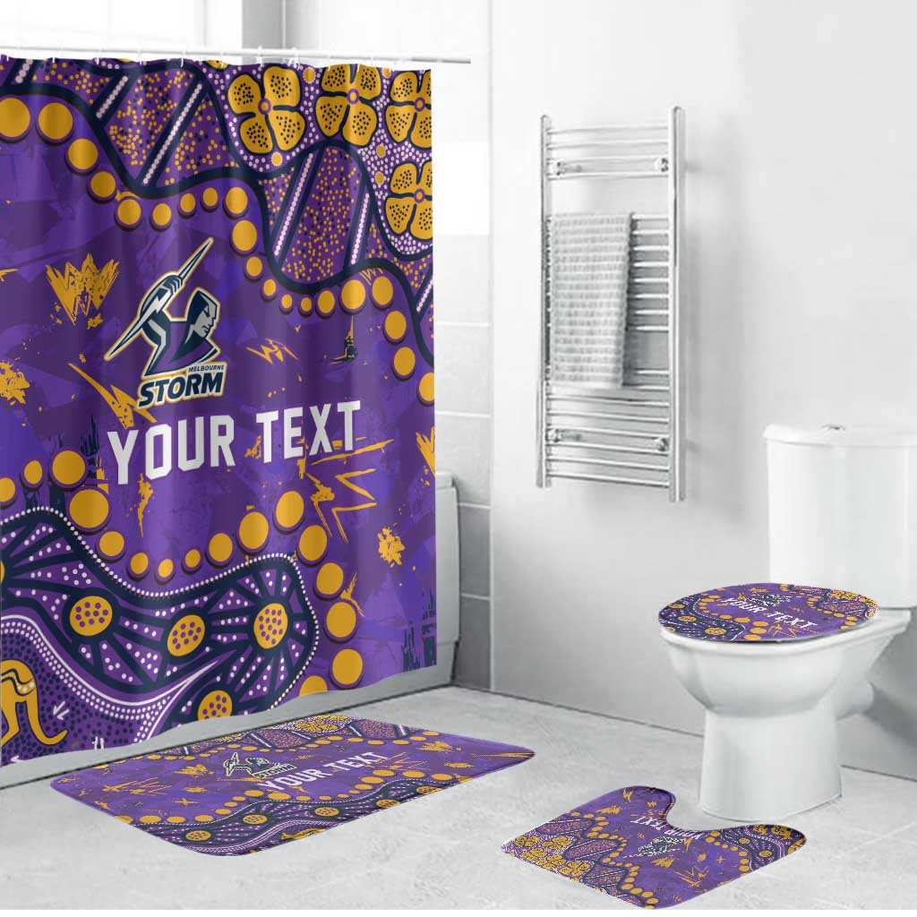 Personalized Melbourne Storm Bathroom Set Aboriginal Pattern with Graffiti Style Design