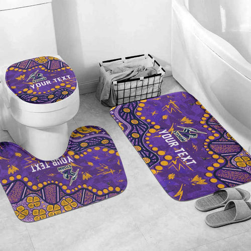 Personalized Melbourne Storm Bathroom Set Aboriginal Pattern with Graffiti Style Design