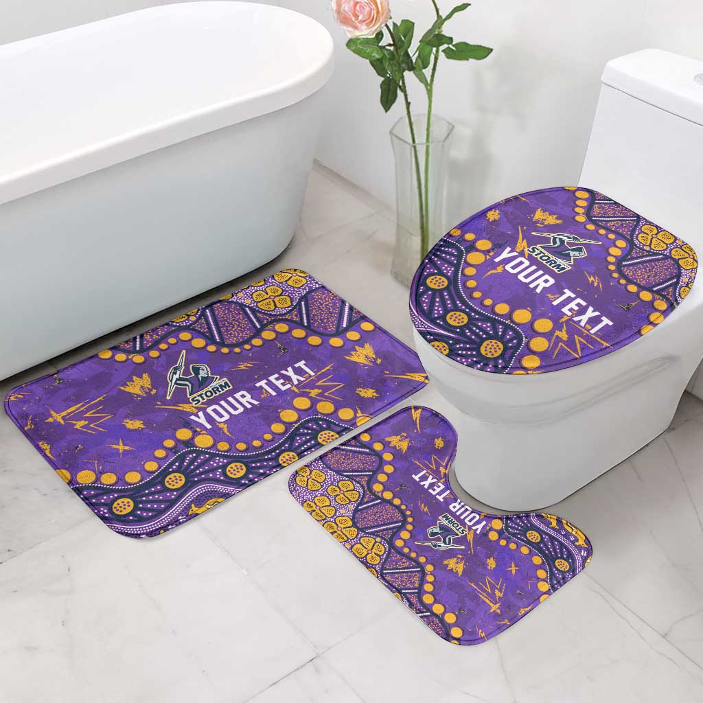 Personalized Melbourne Storm Bathroom Set Aboriginal Pattern with Graffiti Style Design