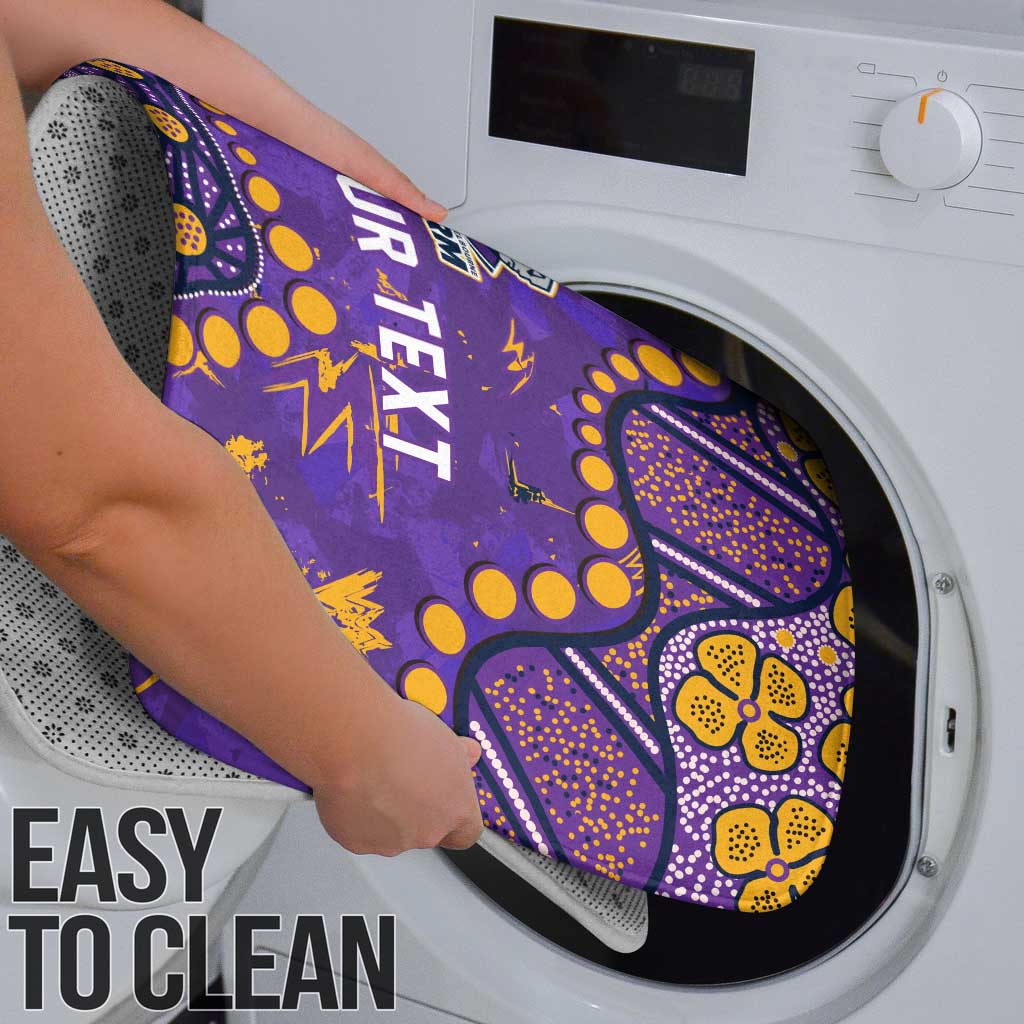 Personalized Melbourne Storm Bathroom Set Aboriginal Pattern with Graffiti Style Design