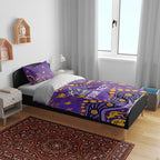 Personalized Melbourne Storm Bedding Set Aboriginal Pattern with Graffiti Style Design