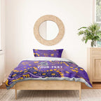 Personalized Melbourne Storm Bedding Set Aboriginal Pattern with Graffiti Style Design