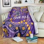 Personalized Melbourne Storm Blanket Aboriginal Pattern with Graffiti Style Design