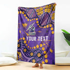 Personalized Melbourne Storm Blanket Aboriginal Pattern with Graffiti Style Design