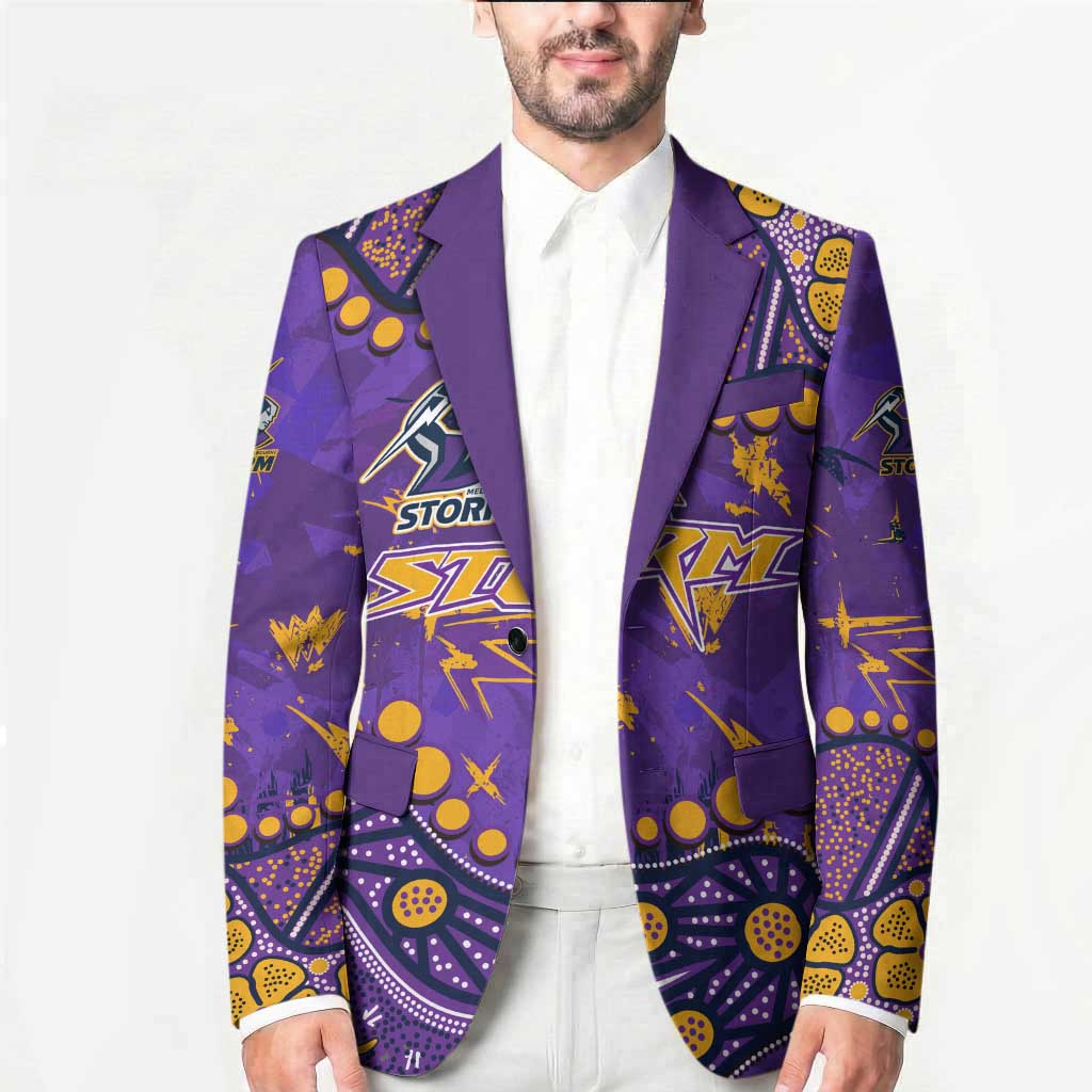 Personalized Melbourne Storm Blazer Aboriginal Pattern with Graffiti Style Design