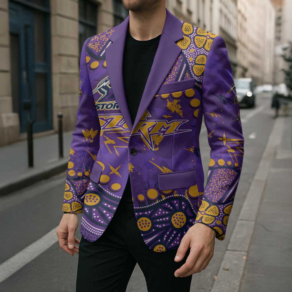 Personalized Melbourne Storm Blazer Aboriginal Pattern with Graffiti Style Design
