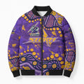Personalized Melbourne Storm Bomber Puffer Jacket Aboriginal Pattern with Graffiti Style Design