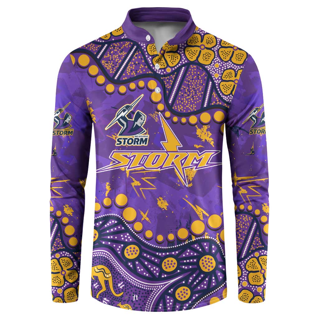 Personalized Melbourne Storm Button Sweatshirt Aboriginal Pattern with Graffiti Style Design
