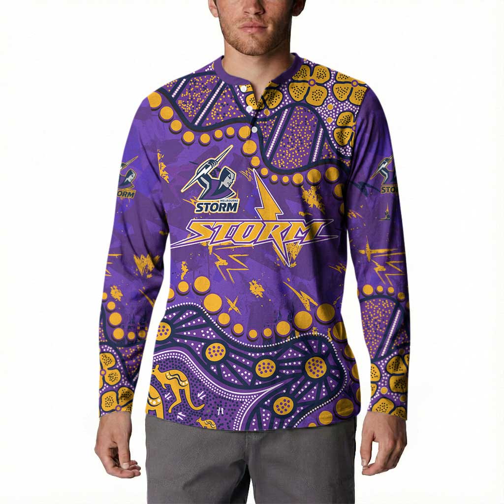 Personalized Melbourne Storm Button Sweatshirt Aboriginal Pattern with Graffiti Style Design