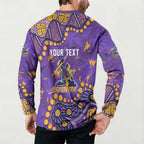Personalized Melbourne Storm Button Sweatshirt Aboriginal Pattern with Graffiti Style Design