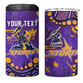 Personalized Melbourne Storm 4 in 1 Can Cooler Tumbler Aboriginal Pattern with Graffiti Style Design