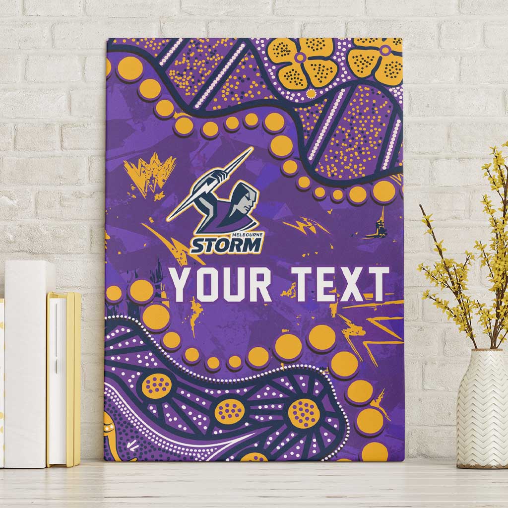 Personalized Melbourne Storm Canvas Wall Art Aboriginal Pattern with Graffiti Style Design