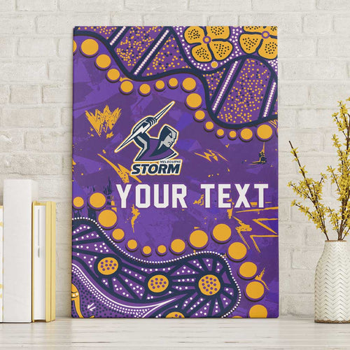 Personalized Melbourne Storm Canvas Wall Art Aboriginal Pattern with Graffiti Style Design
