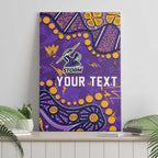 Personalized Melbourne Storm Canvas Wall Art Aboriginal Pattern with Graffiti Style Design