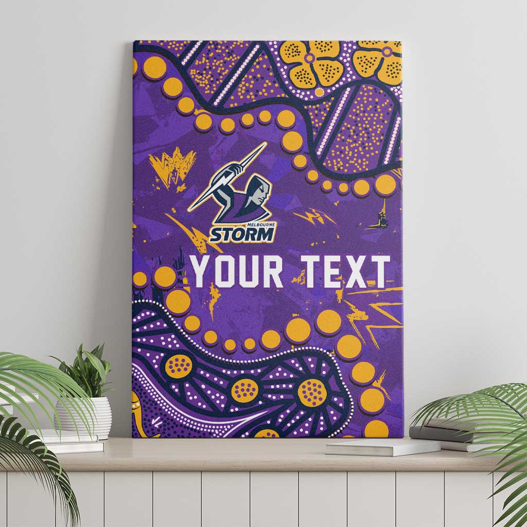 Personalized Melbourne Storm Canvas Wall Art Aboriginal Pattern with Graffiti Style Design