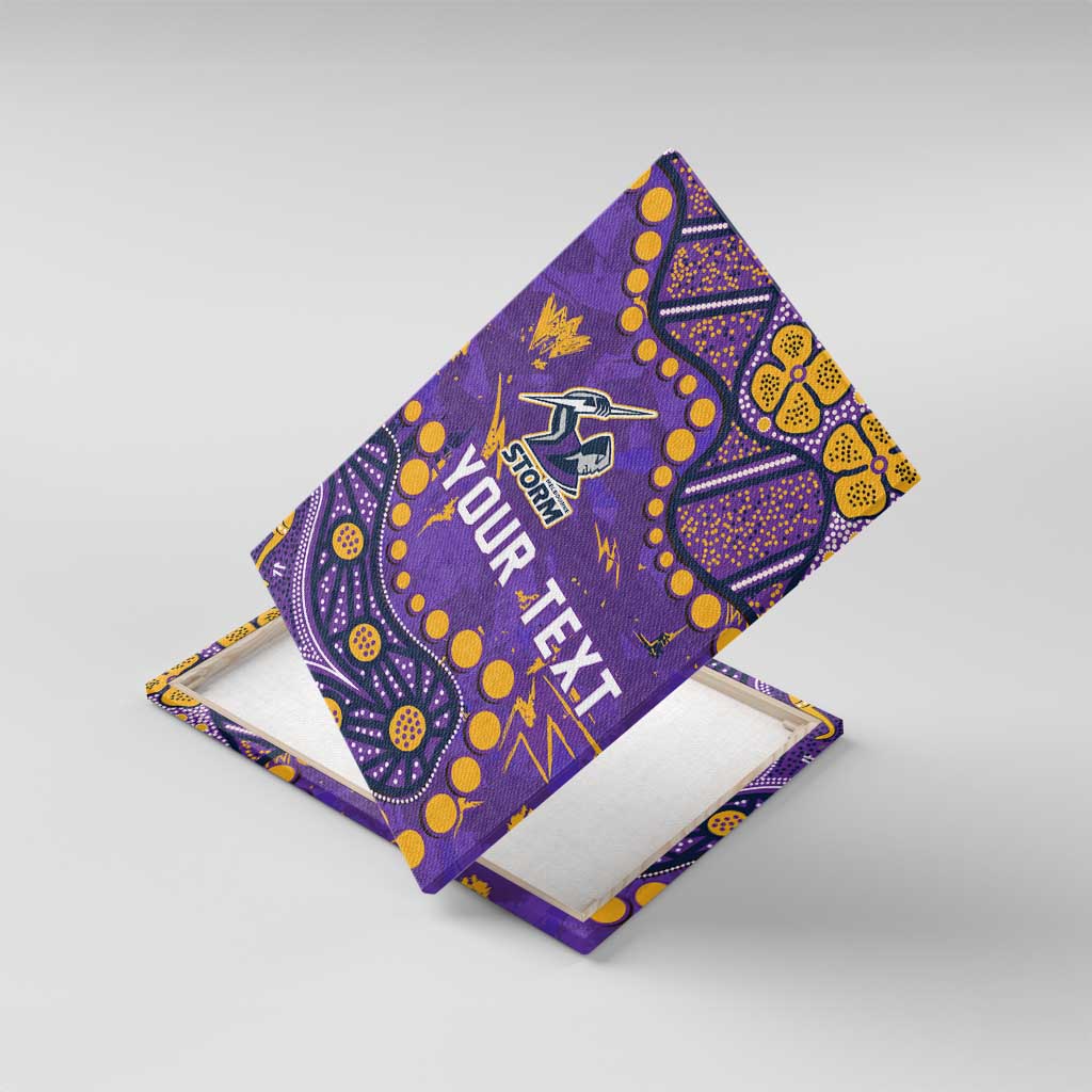 Personalized Melbourne Storm Canvas Wall Art Aboriginal Pattern with Graffiti Style Design