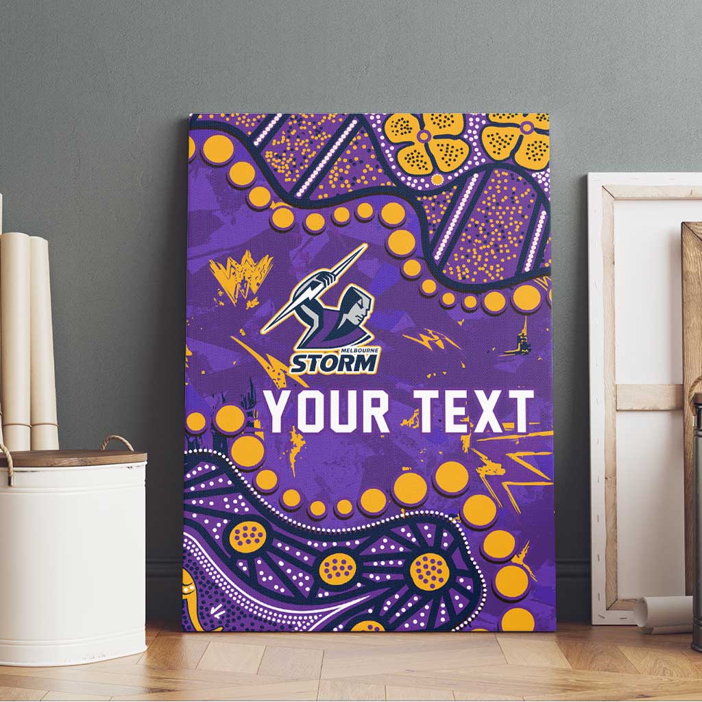 Personalized Melbourne Storm Canvas Wall Art Aboriginal Pattern with Graffiti Style Design