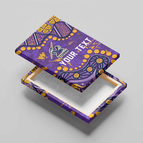 Personalized Melbourne Storm Canvas Wall Art Aboriginal Pattern with Graffiti Style Design