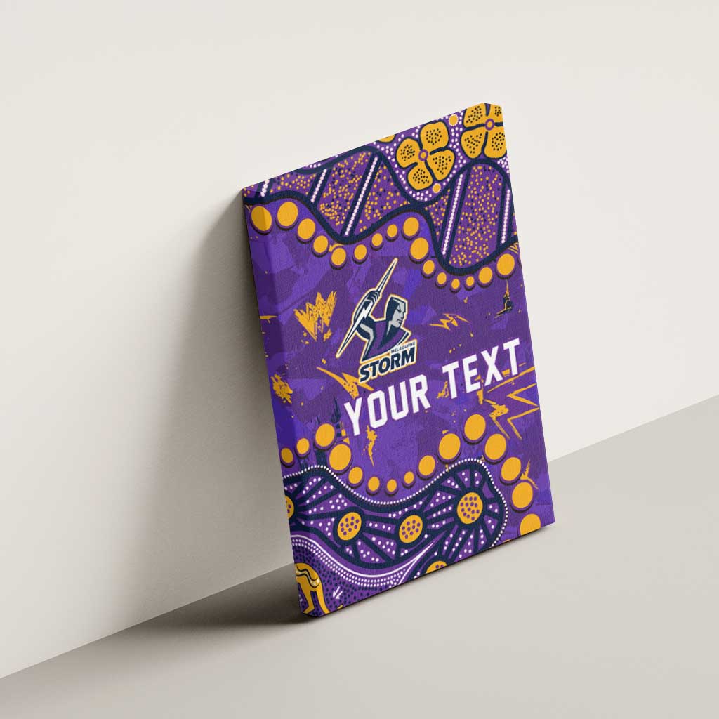 Personalized Melbourne Storm Canvas Wall Art Aboriginal Pattern with Graffiti Style Design