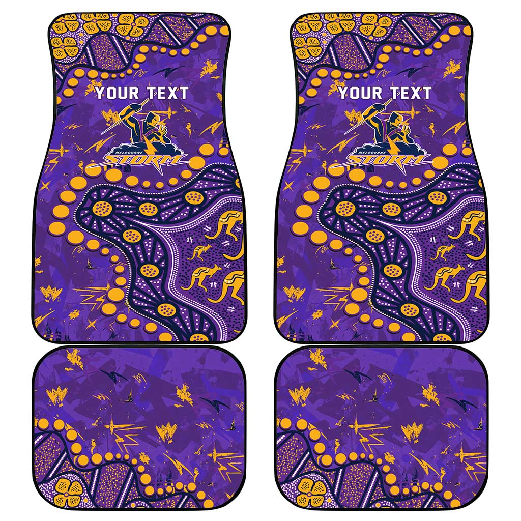 Personalized Melbourne Storm Car Mats Aboriginal Pattern with Graffiti Style Design