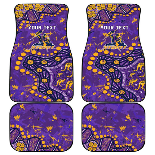 Personalized Melbourne Storm Car Mats Aboriginal Pattern with Graffiti Style Design