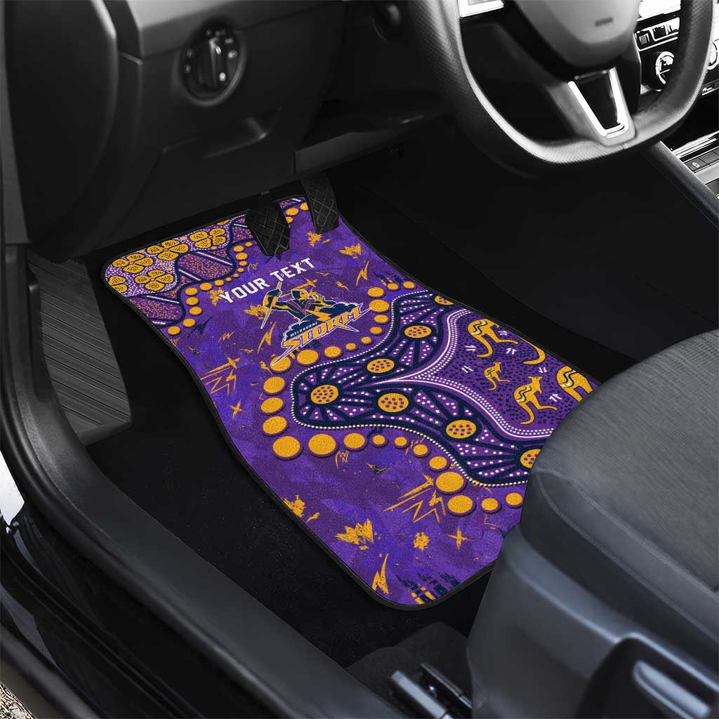 Personalized Melbourne Storm Car Mats Aboriginal Pattern with Graffiti Style Design