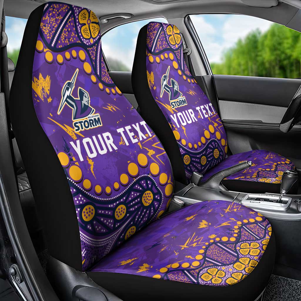 Personalized Melbourne Storm Car Seat Cover Aboriginal Pattern with Graffiti Style Design