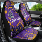 Personalized Melbourne Storm Car Seat Cover Aboriginal Pattern with Graffiti Style Design