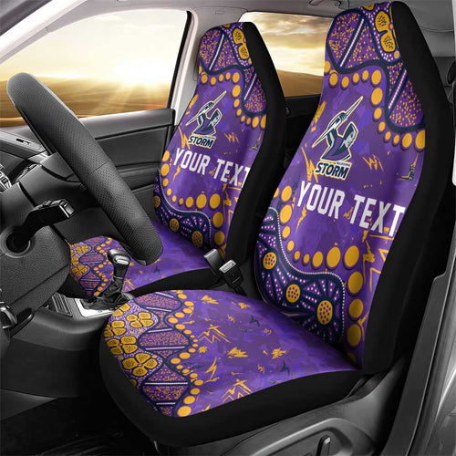 Personalized Melbourne Storm Car Seat Cover Aboriginal Pattern with Graffiti Style Design