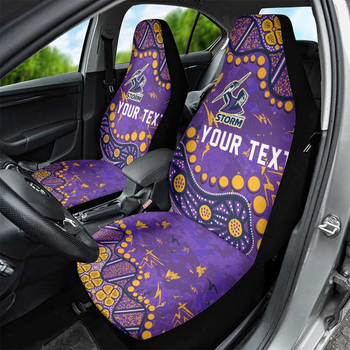 Personalized Melbourne Storm Car Seat Cover Aboriginal Pattern with Graffiti Style Design