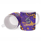 Personalized Melbourne Storm Ceramic Mug Aboriginal Pattern with Graffiti Style Design