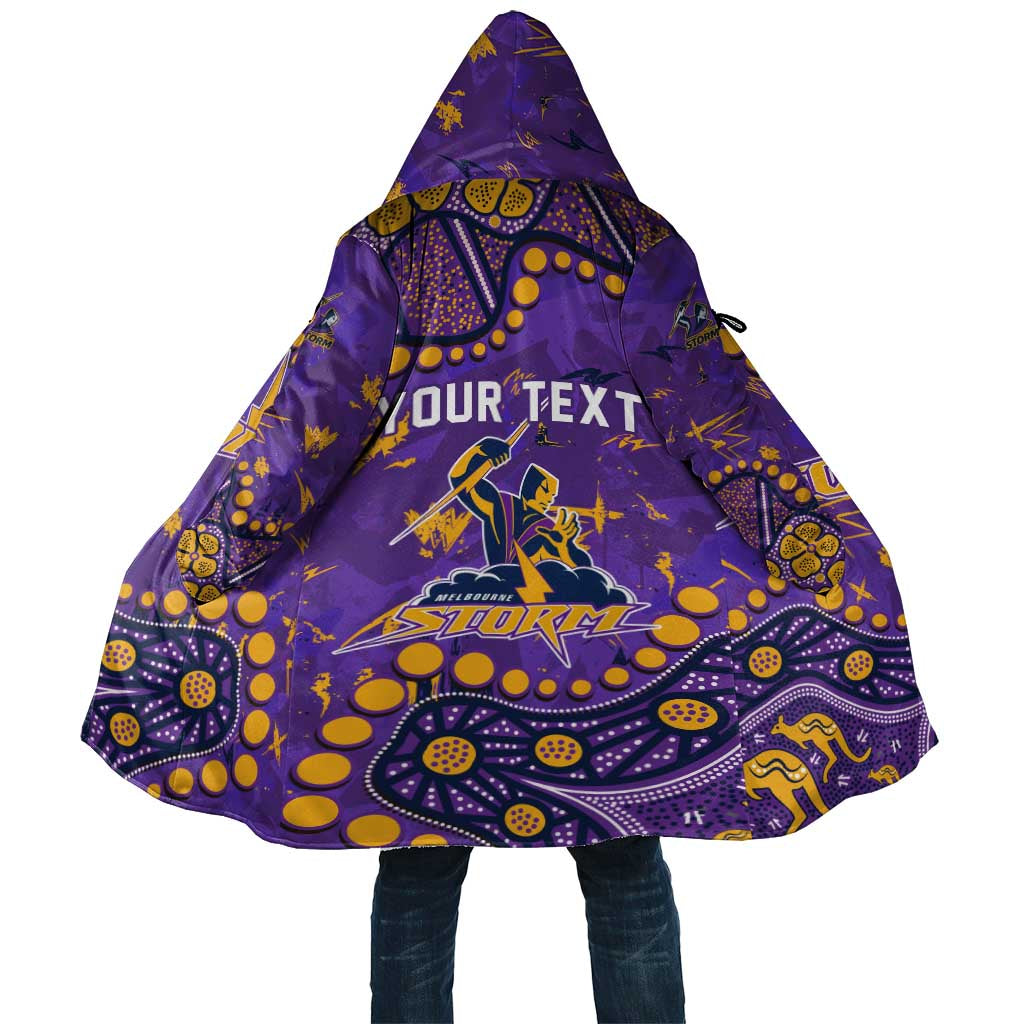 Personalized Melbourne Storm Cloak Aboriginal Pattern with Graffiti Style Design
