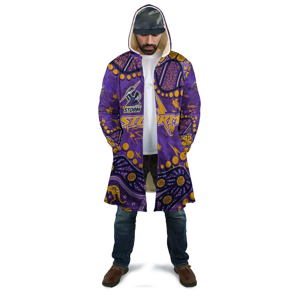 Personalized Melbourne Storm Cloak Aboriginal Pattern with Graffiti Style Design