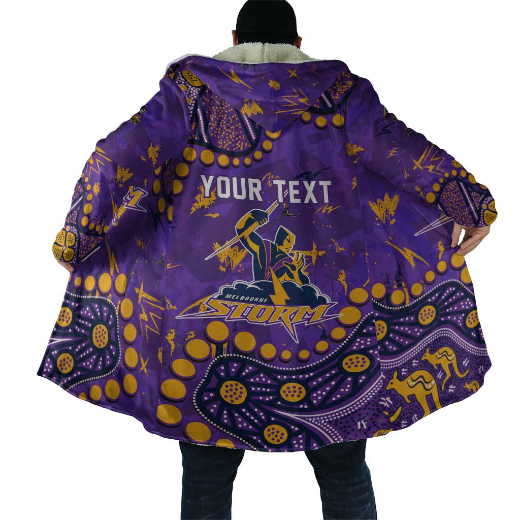 Personalized Melbourne Storm Cloak Aboriginal Pattern with Graffiti Style Design