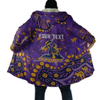 Personalized Melbourne Storm Cloak Aboriginal Pattern with Graffiti Style Design