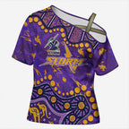 Personalized Melbourne Storm Cross Shoulder Shirt Aboriginal Pattern with Graffiti Style Design