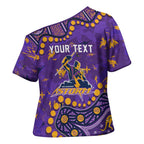 Personalized Melbourne Storm Cross Shoulder Shirt Aboriginal Pattern with Graffiti Style Design