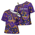 Personalized Melbourne Storm Cross Shoulder Shirt Aboriginal Pattern with Graffiti Style Design