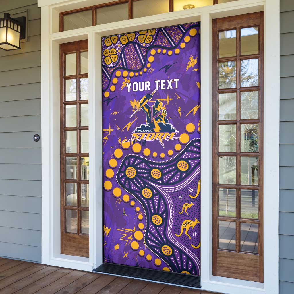 Personalized Melbourne Storm Door Cover Aboriginal Pattern with Graffiti Style Design