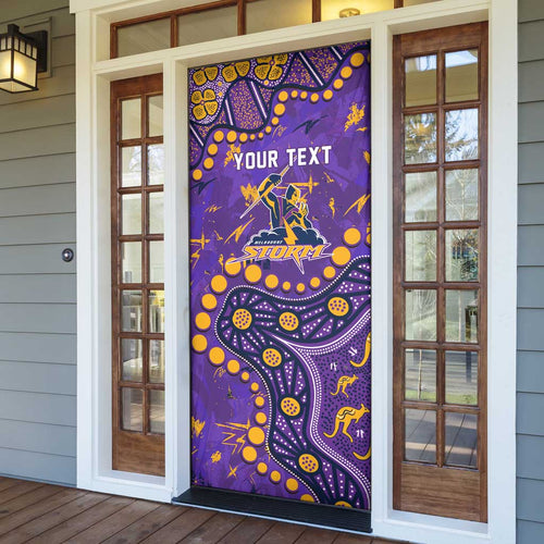 Personalized Melbourne Storm Door Cover Aboriginal Pattern with Graffiti Style Design