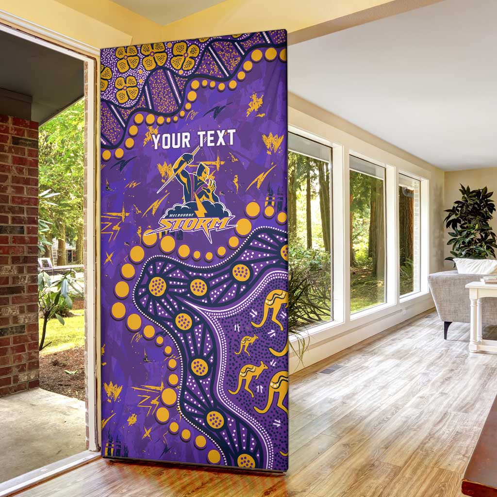 Personalized Melbourne Storm Door Cover Aboriginal Pattern with Graffiti Style Design