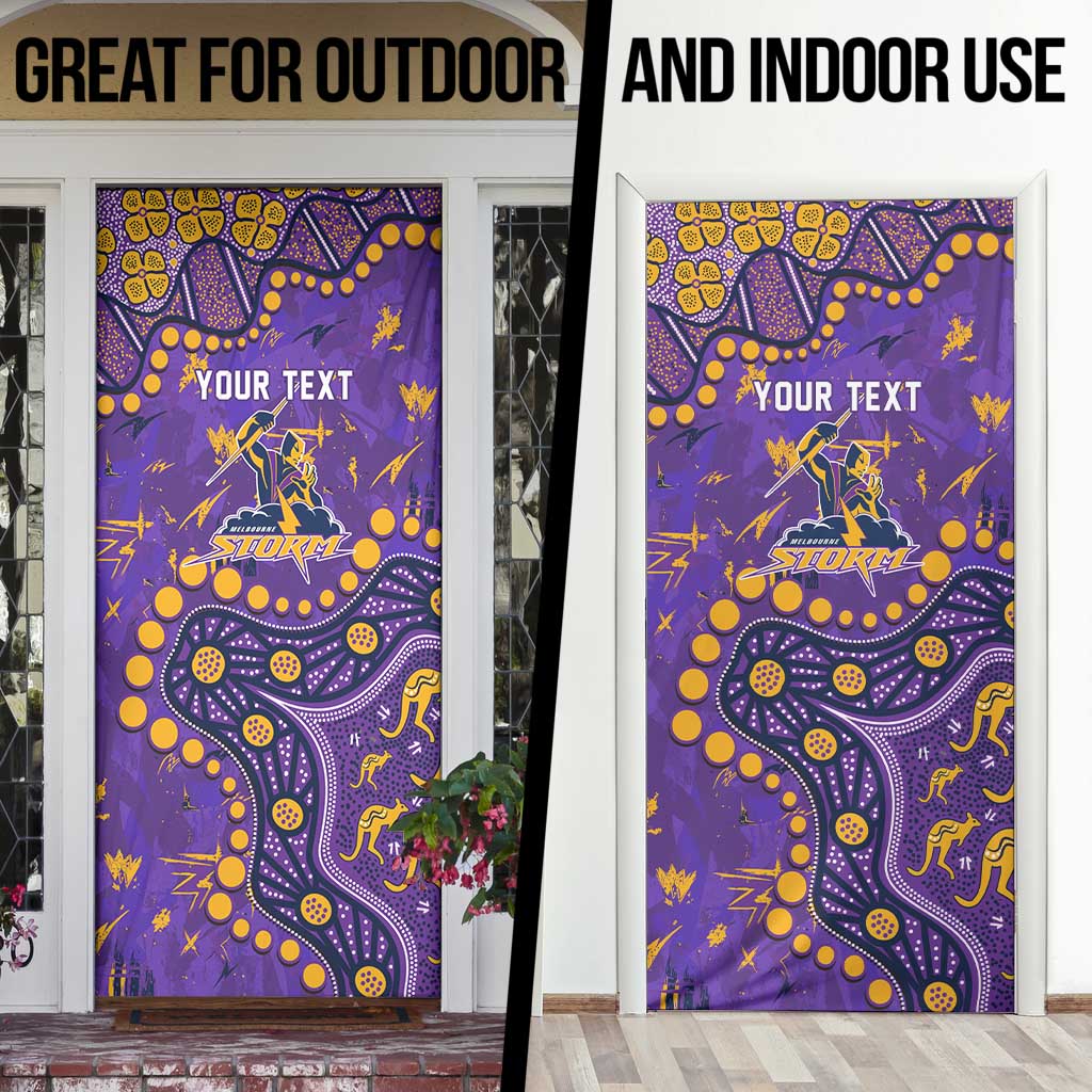 Personalized Melbourne Storm Door Cover Aboriginal Pattern with Graffiti Style Design