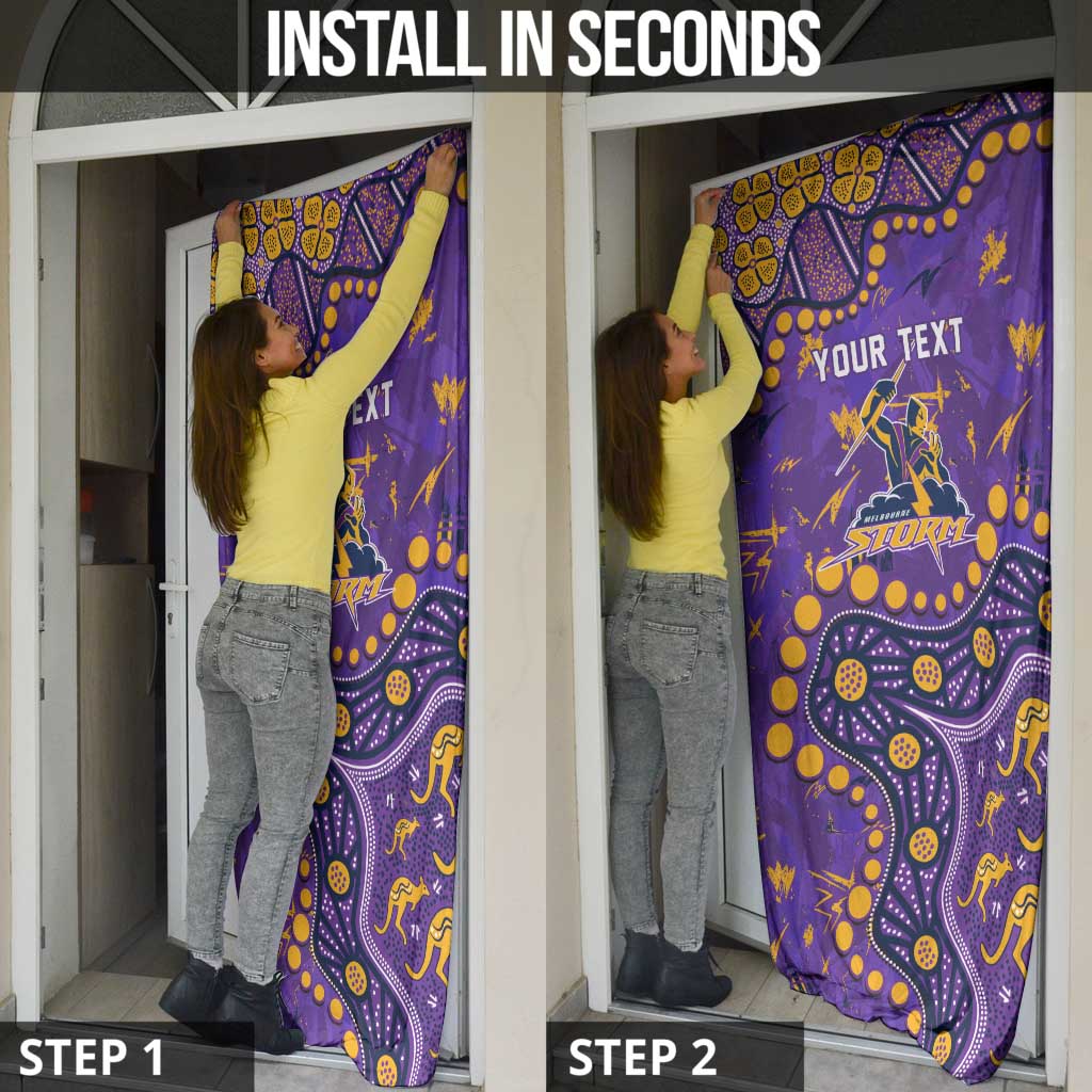 Personalized Melbourne Storm Door Cover Aboriginal Pattern with Graffiti Style Design