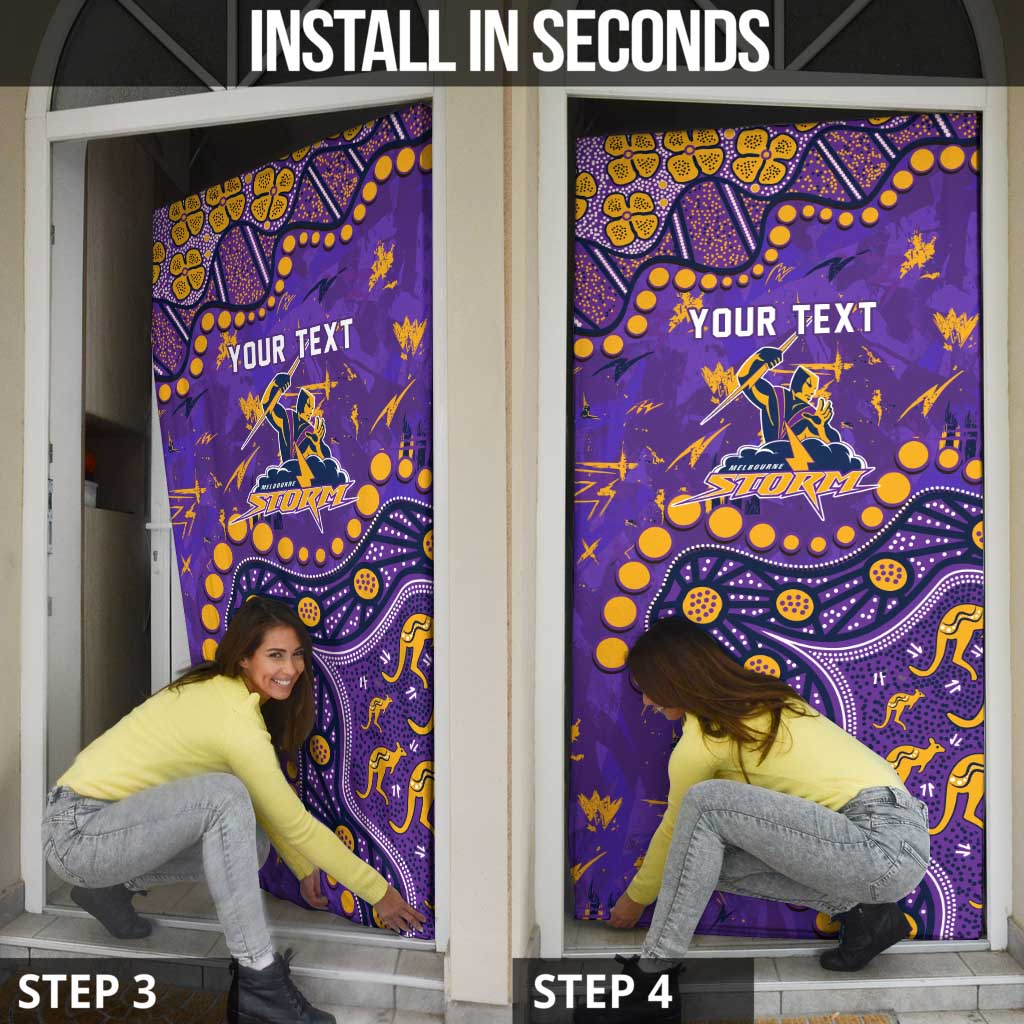 Personalized Melbourne Storm Door Cover Aboriginal Pattern with Graffiti Style Design