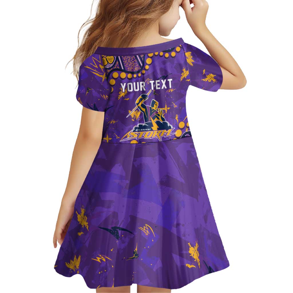 Personalized Melbourne Storm Family Matching Long Sleeve Bodycon Dress and Hawaiian Shirt Aboriginal Pattern with Graffiti Style Design