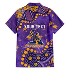 Personalized Melbourne Storm Family Matching Long Sleeve Bodycon Dress and Hawaiian Shirt Aboriginal Pattern with Graffiti Style Design