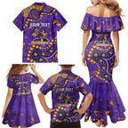 Personalized Melbourne Storm Family Matching Mermaid Dress and Hawaiian Shirt Aboriginal Pattern with Graffiti Style Design