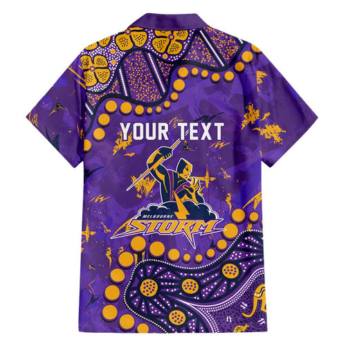 Personalized Melbourne Storm Family Matching Mermaid Dress and Hawaiian Shirt Aboriginal Pattern with Graffiti Style Design