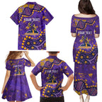 Personalized Melbourne Storm Family Matching Puletasi and Hawaiian Shirt Aboriginal Pattern with Graffiti Style Design