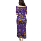 Personalized Melbourne Storm Family Matching Puletasi and Hawaiian Shirt Aboriginal Pattern with Graffiti Style Design